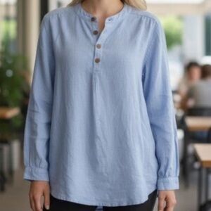 J. Peterman Henley Tunic Poet Shirt SIZE SMALL